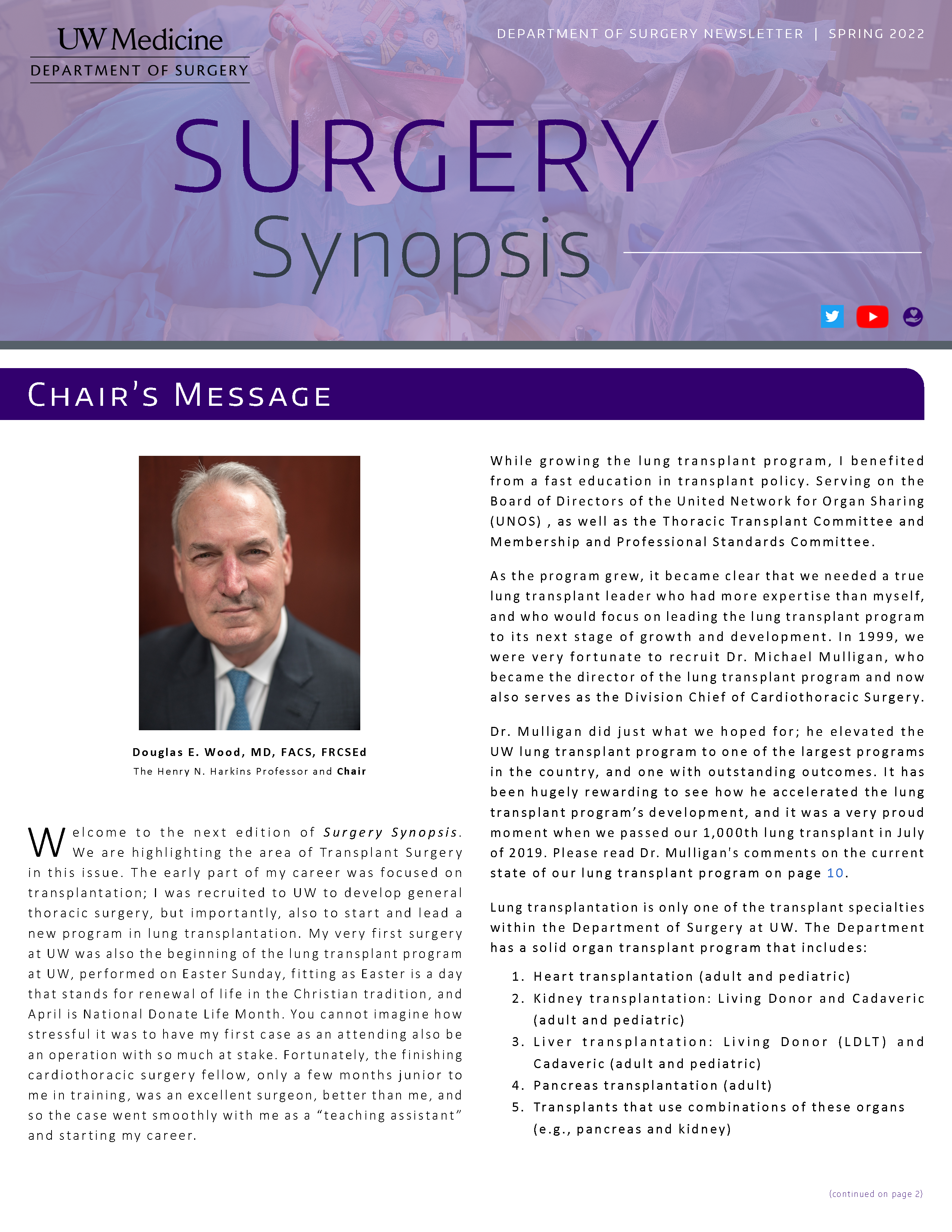 Surgery Synopsis Winter 2021 Issue Front Cover