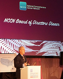Dr. Douglas Wood accepting the National Comprehensive Cancer Network Rodger Winn Award