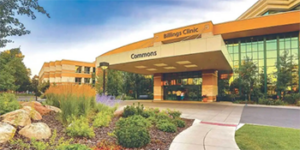 Exterior view of Billings Clinic main entrance.